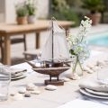 Decoração de veleiro navio madeira de pinho marrom 22,5×4×29cm | Floristik24.pt