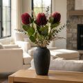 Flores artificiais, Banksia, Proteaceae vinho tinto C58cm Alt.6cm 3 unidades | Floristik24.pt