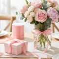 Fita para decorar presentes, perfeita para ocasiões especiais, rosa, 10mm, 250m | Floristik24.pt