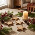 Decoração dispersa estrelas de Natal estrelas de madeira flamejadas 5,5 cm 12 unidades | Floristik24.pt