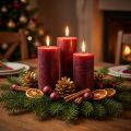 Velas cor sólida vermelho escuro 34mm x 300mm 4 unidades | Floristik24.pt
