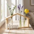 Decoração de parede em madeira, decoração para casa, vaso em formato de tubo de ensaio, suporte para flores, 27,5 x 4,5 x 14,5 cm | Floristik24.pt