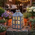 Lanterna decorativa vintage, casa de luz de metal, estilo shabby chic, 35 cm de altura | Floristik24.pt
