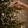 Estrelas de olmo estrela de decoração de natal para pendurar 20 cm 4 peças lavadas de branco | Floristik24.pt