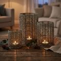 Castiçais de metal para velas pequenas, Ø8/10/13cm, conjunto de 3 | Floristik24.pt