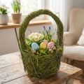 Cesta de Páscoa, design natural, cesta de mão para decoração festiva da casa, 25 cm | Floristik24.pt