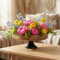 Tigela de madeira com base tigela decorativa madeira natural preto Ø25cm | Floristik24.pt