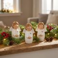 Adorável anjo de cerâmica com detalhes dourados branco 7 cm - ideia de presente e decoração amorosa - 6 peças | Floristik24.pt