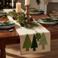 Caminho de mesa pinheiros de Natal verdes 140x41,5cm | Floristik24.pt