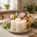 Velas de cor sólida brancas 60x80mm 4 un | Floristik24.pt