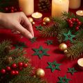 Decoração dispersa estrela verde 3-5cm 48 unidades | Floristik24.pt