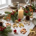 Decoração dispersa de Natal em madeira de cervo natural 4×3cm 72 un | Floristik24.pt