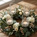 Porta-velas com vidro para conectar em prata vintage Ø5,5cm Alt.8cm 4 unidades | Floristik24.pt