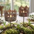 Suporte para velas Ø4cm H9,5cm para colar cinza 4 peças | Floristik24.pt