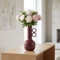 Vaso moderno e artístico com gargalo longo e alças redondas para interiores elegantes, 24 cm | Floristik24.pt