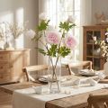 Decoração Peônias Rosa 3 Flores Haste Longa C80cm 2pcs | Floristik24.pt