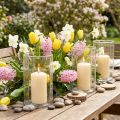 Lanterna de vidro porta-velas transparente Ø9,5cm Alt.15cm 6 unidades | Floristik24.pt