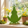 Rei Sapo Feltro Madeira Verde 20cm x 27,5cm Decoração de verão | Floristik24.pt