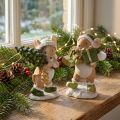 Decoração de Natal com ratos, verde, marrom, altura 8 cm, 2 peças | Floristik24.pt