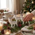 Rena Decorativa Branca com Glitter – Decoração de Natal de Inverno 20cm 3pcs | Floristik24.pt