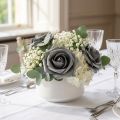 Rosa de espuma Ø7,5cm cinza 18 unidades | Floristik24.pt