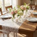 Caminho de mesa Deco fleece Sizoweb branco 30cm 5m | Floristik24.pt