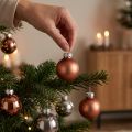 Mini bolas de natal vidro damasco prata Ø3cm 22 un | Floristik24.pt