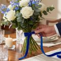 Fita decorativa Veludo Fita de veludo azul 10mm 20m | Floristik24.pt