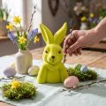 Busto de Coelho da Páscoa da Thinking Rabbit – 2ª Opção – Verde-Amarelo 16,5×13×27cm | Floristik24.pt