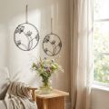 Anel decorativo de metal, preto, para pendurar, com flores, Ø23cm, conjunto de 2, decoração de parede de verão | Floristik24.pt