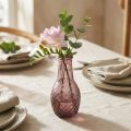 Mini Vaso de Vidro Roxo com Detalhes em Vidro em Formato de Diamante, Ø6cm A12cm | Floristik24.pt