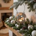 Lanterna de metal decorativa suspensa, cinza, Ø14cm A13cm | Floristik24.pt
