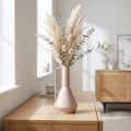 Vaso decorativo moderno em metal rosa claro, 19,5 cm; jarro decorativo de design, 38,5 cm de altura, para flores secas. | Floristik24.pt