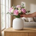 Vaso de flores, vaso de cerâmica, vaso decorativo branco Ø22cm Alt.22,5cm | Floristik24.pt