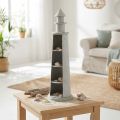 Farol Shabby Chic Creme Decoração de Verão Marítimo Ø14,5cm Alt.51cm | Floristik24.pt
