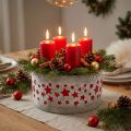 Vaso para o Advento, vaso com estrelas, decoração em concreto Ø20cm Alt.11cm | Floristik24.pt