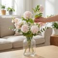 Planta Bola de Neve Flores Artificiais Rosa Branco L78cm 2pcs | Floristik24.pt