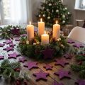 Decoração dispersa estrelas flocadas estrelas de veludo baga roxa 4/5cm 40 un | Floristik24.pt