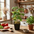 Hortelã em vaso, ervas artificiais, planta verde, 24 cm de altura | Floristik24.pt