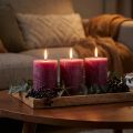 Velas de pilar de cor sólida, cor de baga roxa, 60x80mm, 4 unidades - decorativas, longa duração, feitas à mão | Floristik24.pt