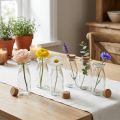 Mini vasos de vidro com rolhas, 13,5 cm de altura, 5,5 cm de diâmetro, conjunto de 6 peças. | Floristik24.pt