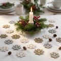 Flocos de neve mix de glitter madeira Ø2cm 144p | Floristik24.pt