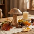 Cogumelo em madeira com ranhuras decoração em madeira cogumelo madeira de mangueira natural 11,5×Ø10cm | Floristik24.pt