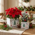 Floreira de madeira Decoração de Natal branca, cor 20 × 20/15 × 15cm, conjunto de 2 | Floristik24.pt