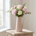 Vaso decorativo de metal, jarro decorativo, rosa, cônico, vaso de flores vintage, 38 cm | Floristik24.pt