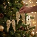 Pingente Decorativo Asas de Anjo Natal Dourado 14,5×9cm 4 un | Floristik24.pt