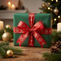 Fita de presente estrelas fita de Natal vermelho ouro 25mm 18m | Floristik24.pt