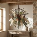 Coroa de metal para pendurar marrom ferrugem Ø31cm H31cm | Floristik24.pt