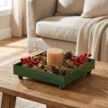 Bandeja decorativa quadrada de metal verde 15×15cm 2 unidades | Floristik24.pt