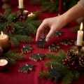Decoração dispersa de Natal madeira de alce glitter preto 5×5,5cm 12 un | Floristik24.pt